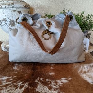 Vtg Simply Vera Wang Leather Hobo Shoulder Bag
